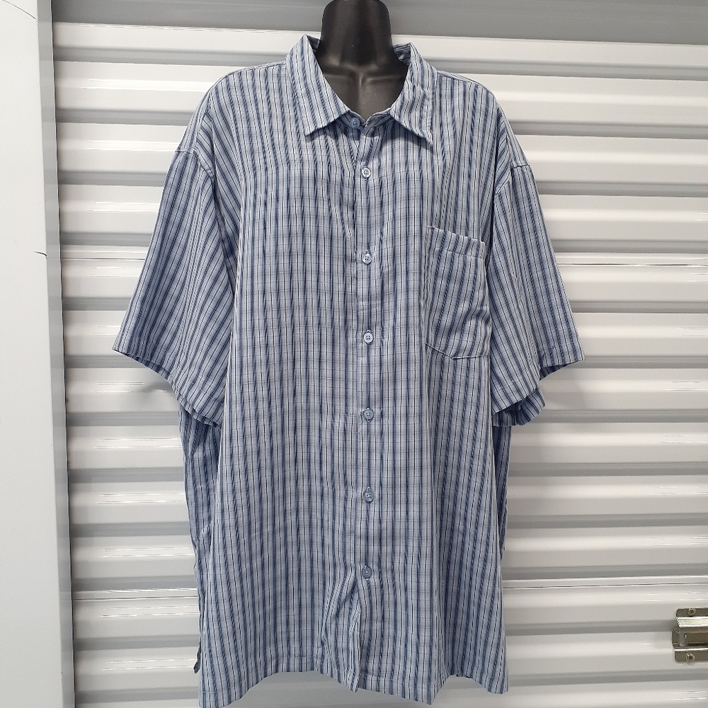 Michael Brandon Short Sleeve Button Up Plaid Shirt Size 3XLarge